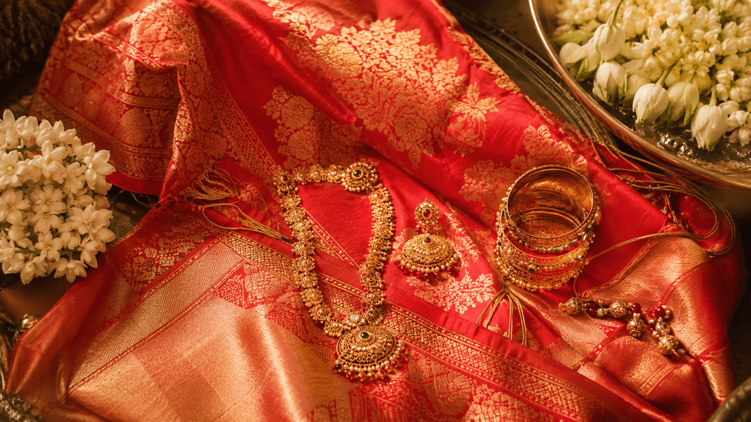 Bridal Banarasi saree collection in rich wedding shades