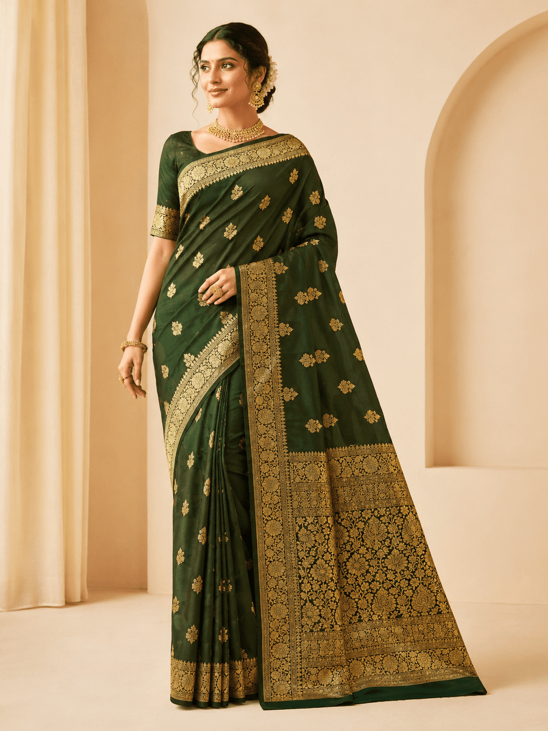 Peacock Blue Festive Banarasi