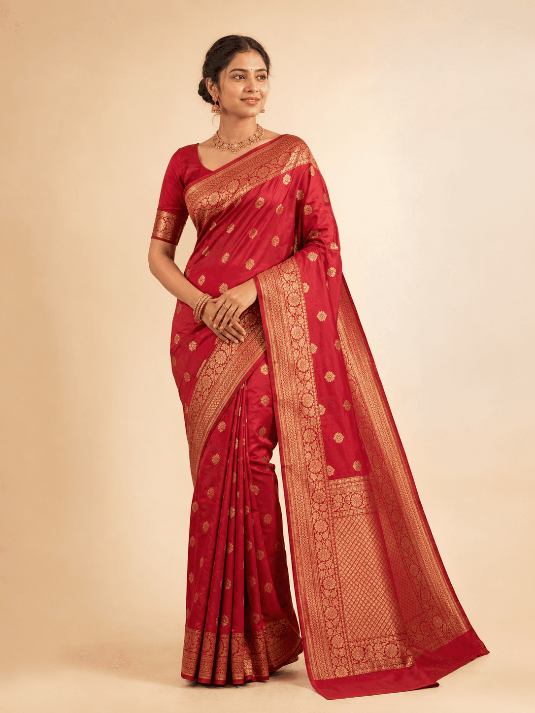 Ruby Kadhua Zari Banarasi Saree